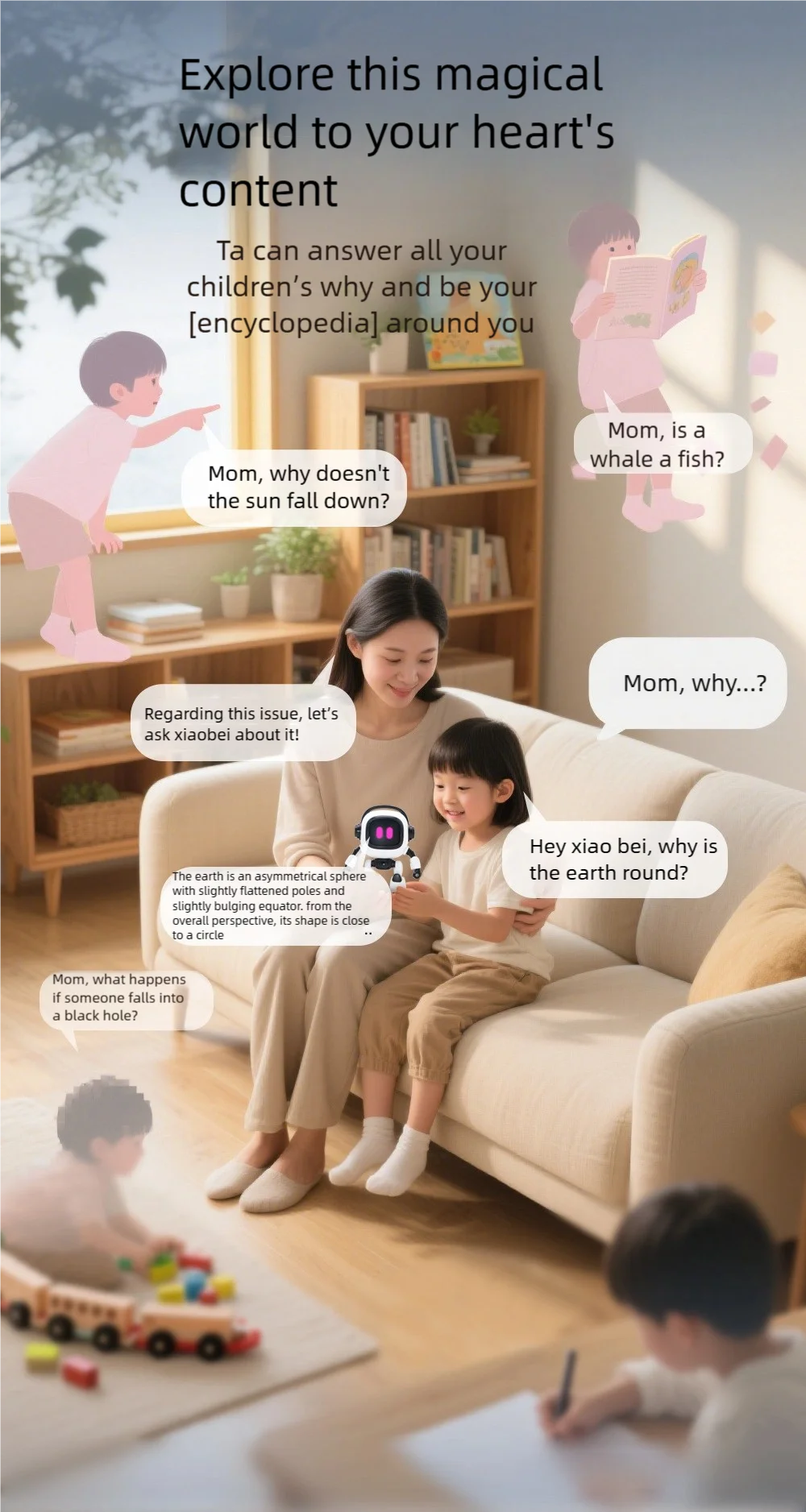 Robots AI-jouets éducatifs interactifs intelligents pour enfants et adultes, robots d'apprentissage à commande vocale avec éclairage et