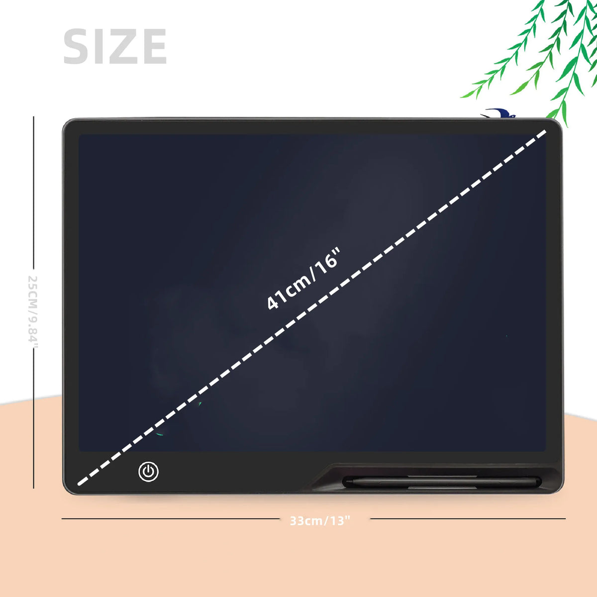 Tablette d'écriture LCD rechargeable par USB de 16 pouces/41 cm, chargement USB, cadeau d'anniversaire éducatif, sûr et parfait comme anniversaire, Noël
