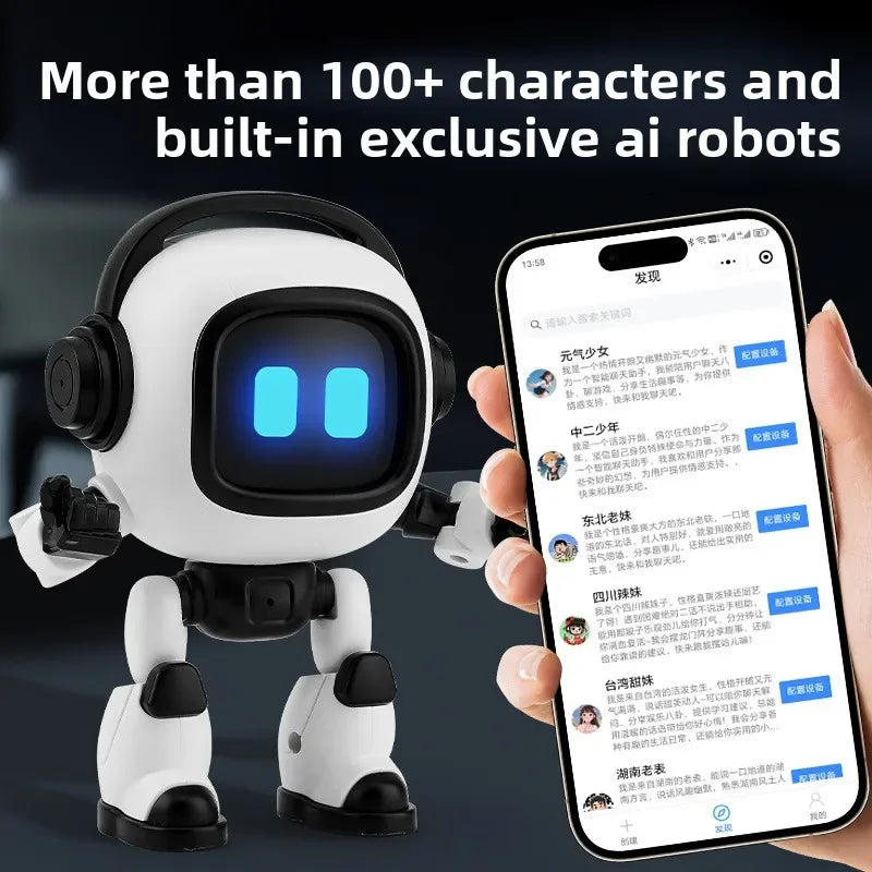 Robots AI-jouets éducatifs interactifs intelligents pour enfants et adultes, robots d'apprentissage à commande vocale avec éclairage et