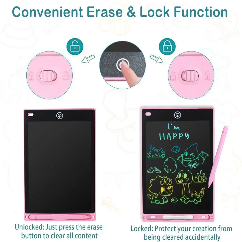 Tablette de dessin LCD Portable et réutilisable de 8.5 pouces, planche à gribouiller, écran coloré avec batterie, tablette d'écriture LCD, jouets pour tout-petits