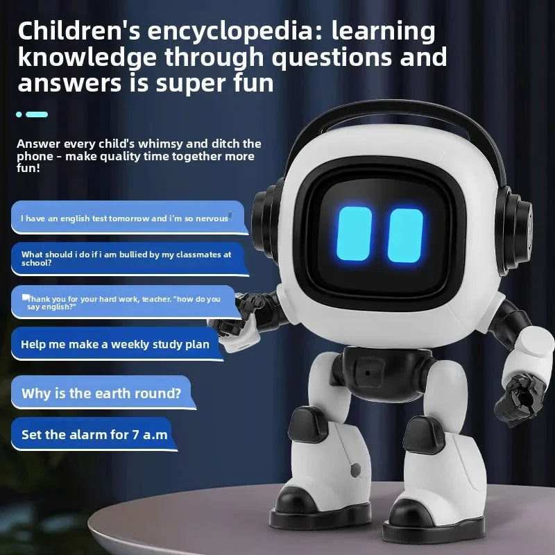 Robots AI-jouets éducatifs interactifs intelligents pour enfants et adultes, robots d'apprentissage à commande vocale avec éclairage et