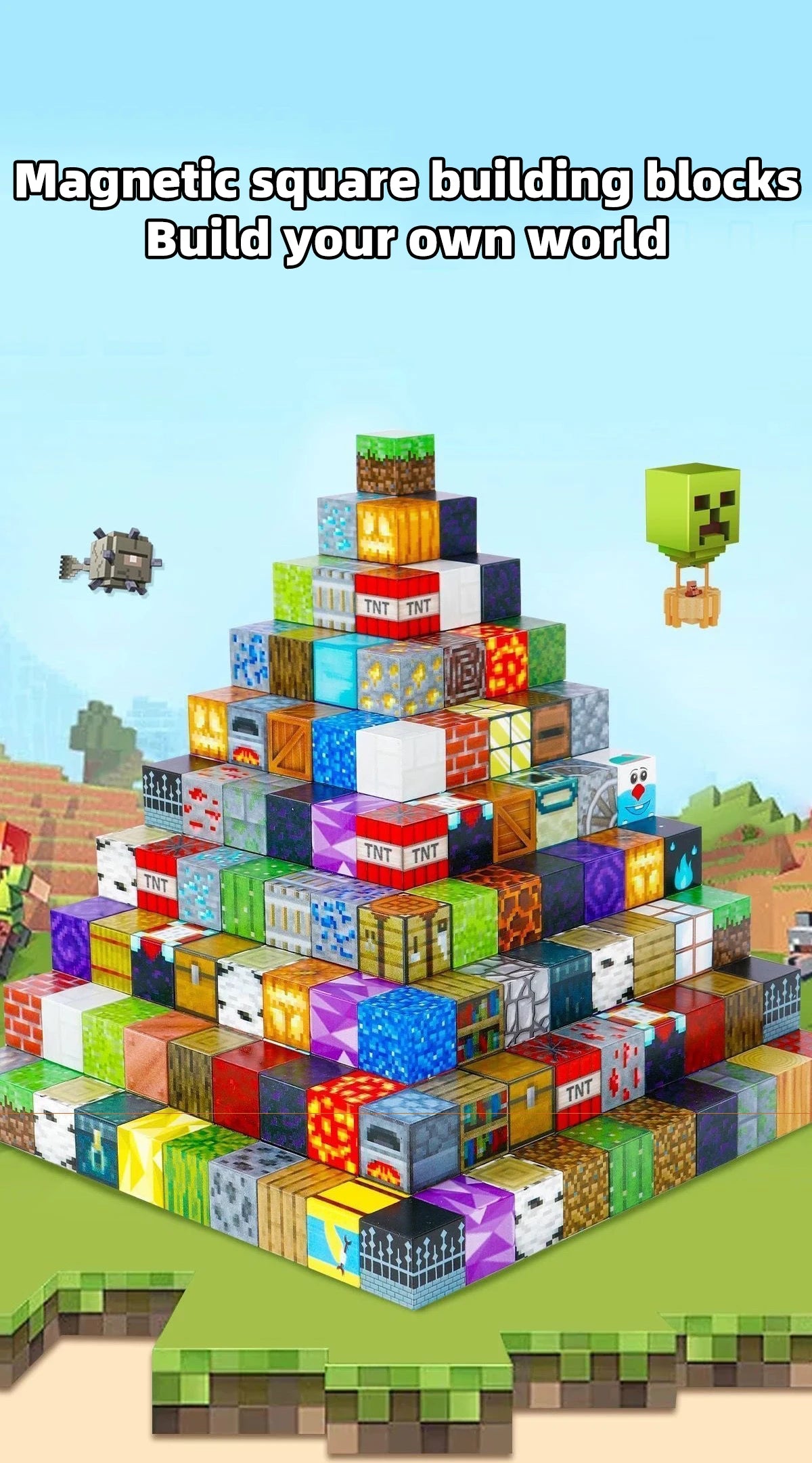 Blocs de construction magnétiques, coffret de rangement de jouets, jouets d'assemblage DIY pour enfants, blocs de construction pour jouer avec des tables