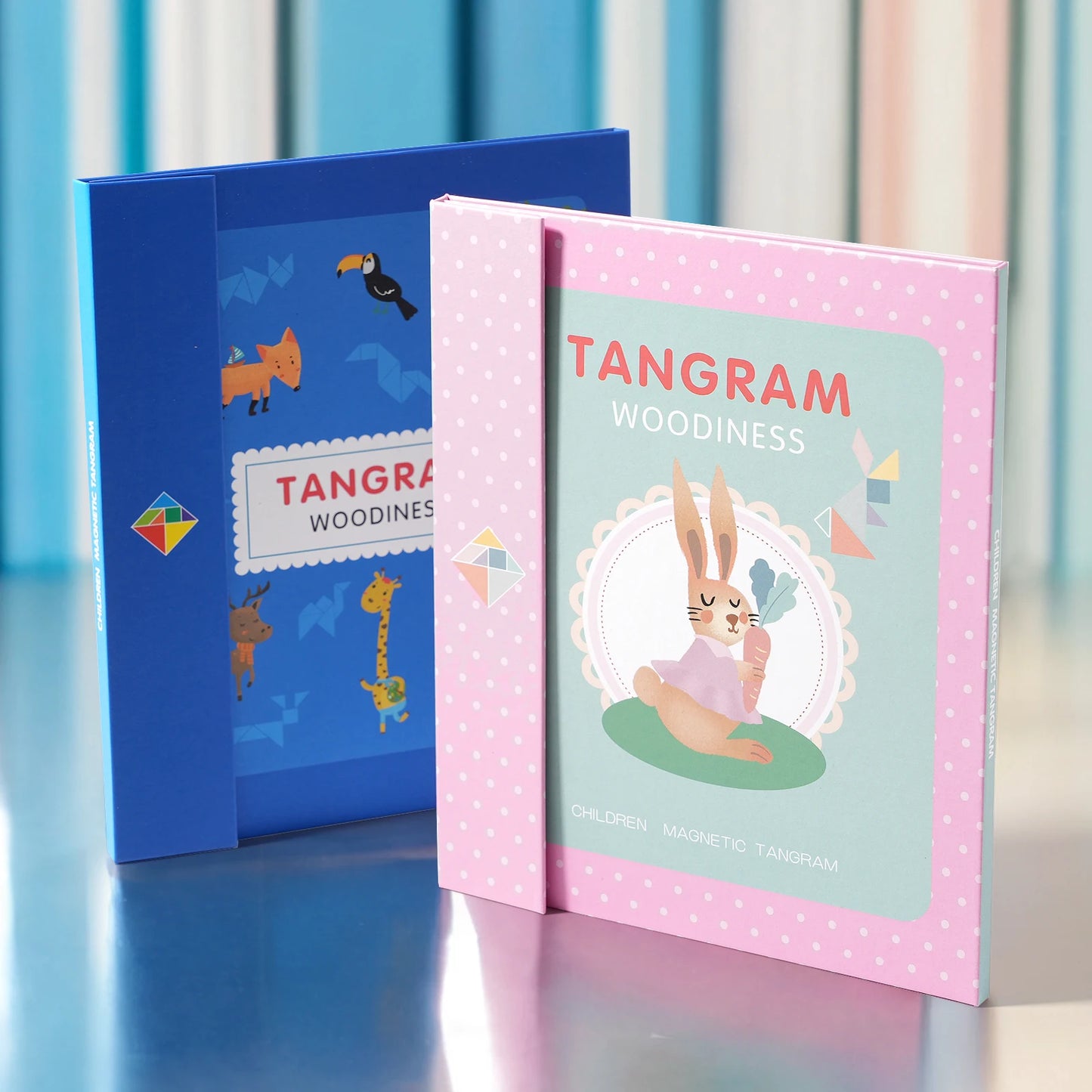 Jeu de puzzle magnétique en bois Tangram Block pour enfants - Puzzle d'intelligence éducative Montessori Cadeau pour enfants