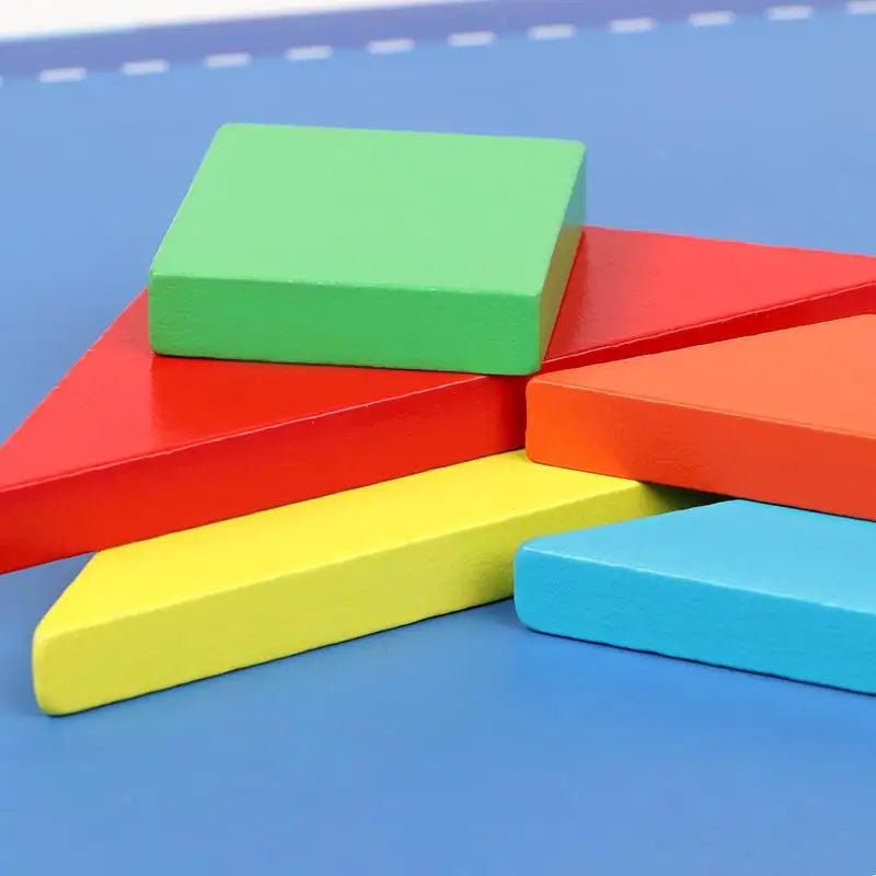 Puzzle en bois Tangram magnétique, livre, jouets éducatifs pour enfants, bébé enfant, Portable, apprentissage de l'intelligence Montessori