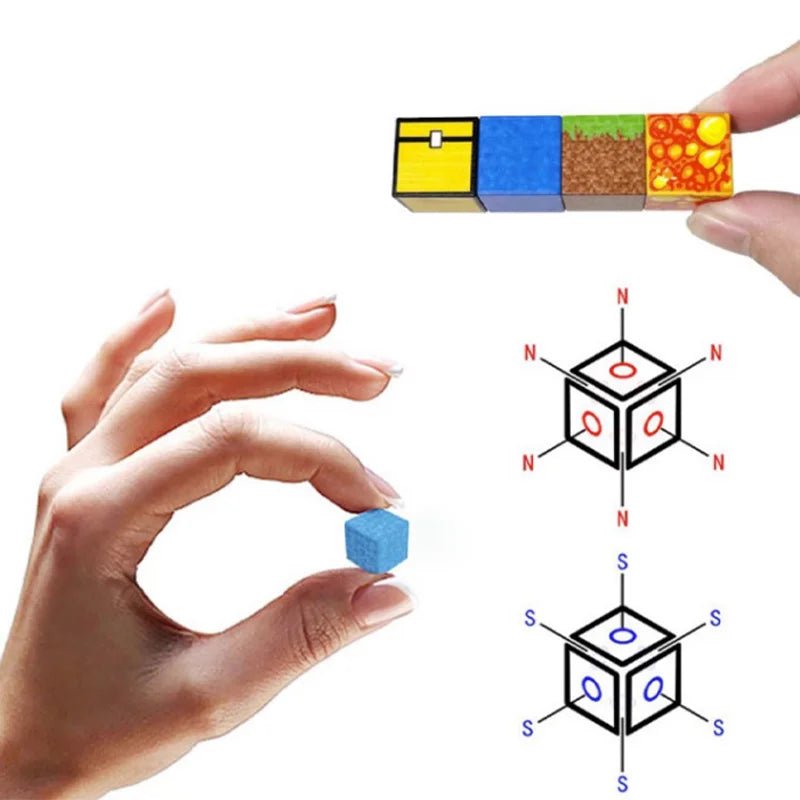 50-400 pièces Mine bloc de construction magnétique monde aimant Cube ensemble pour garçons filles enfant bricolage modèle enfants jouet sensoriel cadeau de noël