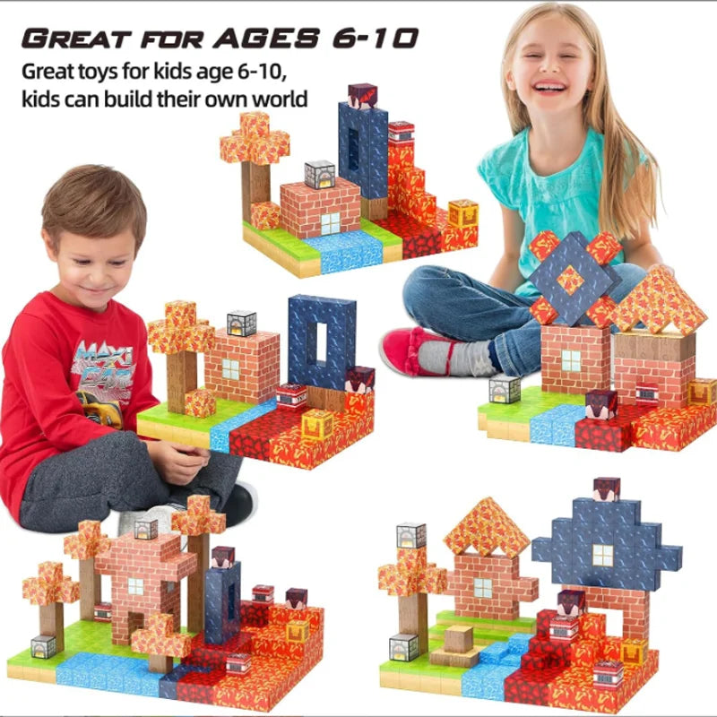50-400 pièces Mine bloc de construction magnétique monde aimant Cube ensemble pour garçons filles enfant bricolage modèle enfants jouet sensoriel cadeau de noël