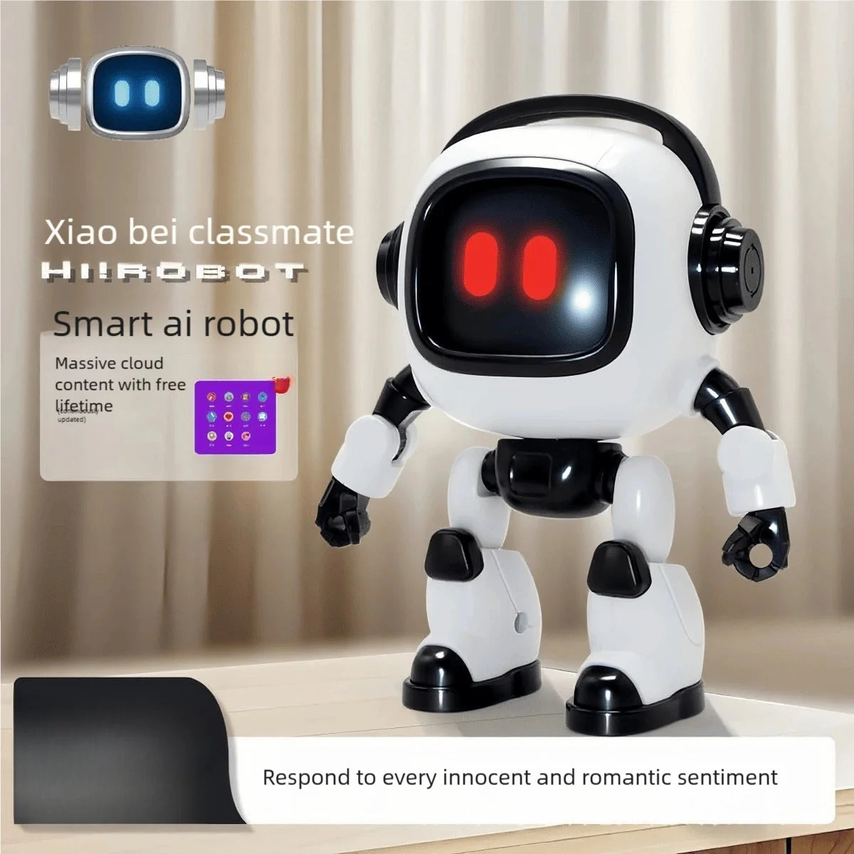 Robots AI-jouets éducatifs interactifs intelligents pour enfants et adultes, robots d'apprentissage à commande vocale avec éclairage et