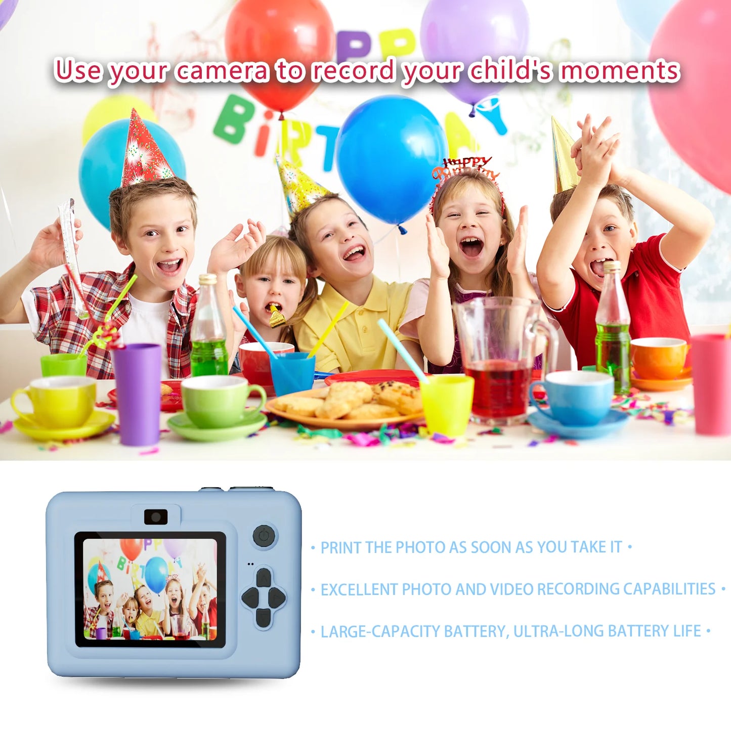 Appareil photo numérique pour enfants avec Mini imprimante Portable thermique impression instantanée PHOTO KID