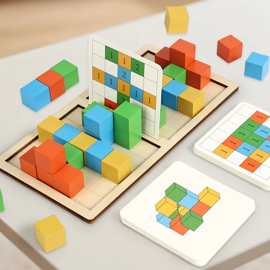 Jeu de construction en bois pour deux joueurs, entraînement à la concentration et à la logique, jeu de société interactif, puzzle spatial tridimensionnel