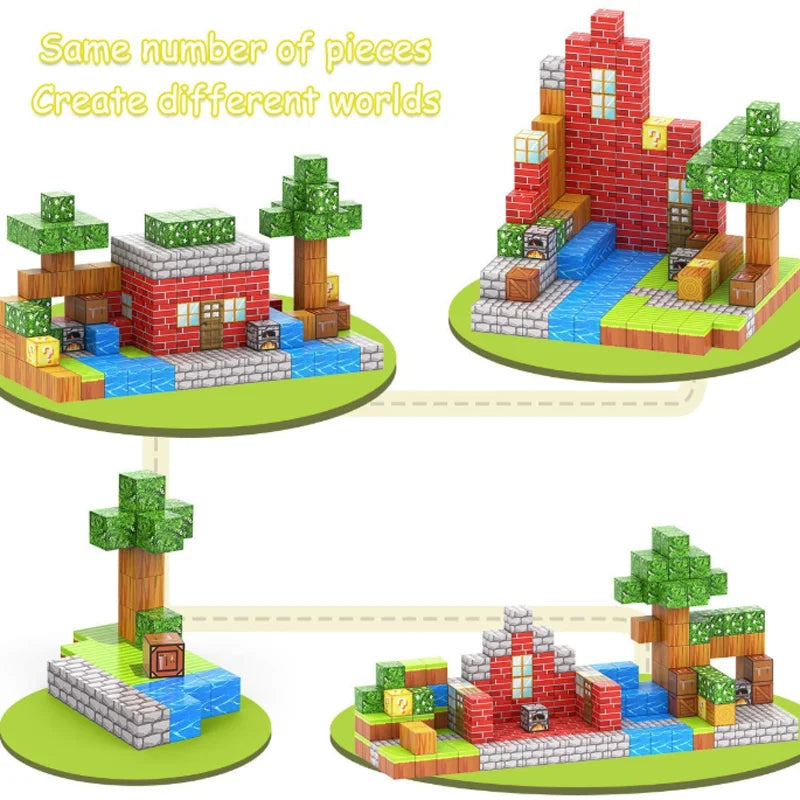 50-400 pièces Mine bloc de construction magnétique monde aimant Cube ensemble pour garçons filles enfant bricolage modèle enfants jouet sensoriel cadeau de noël