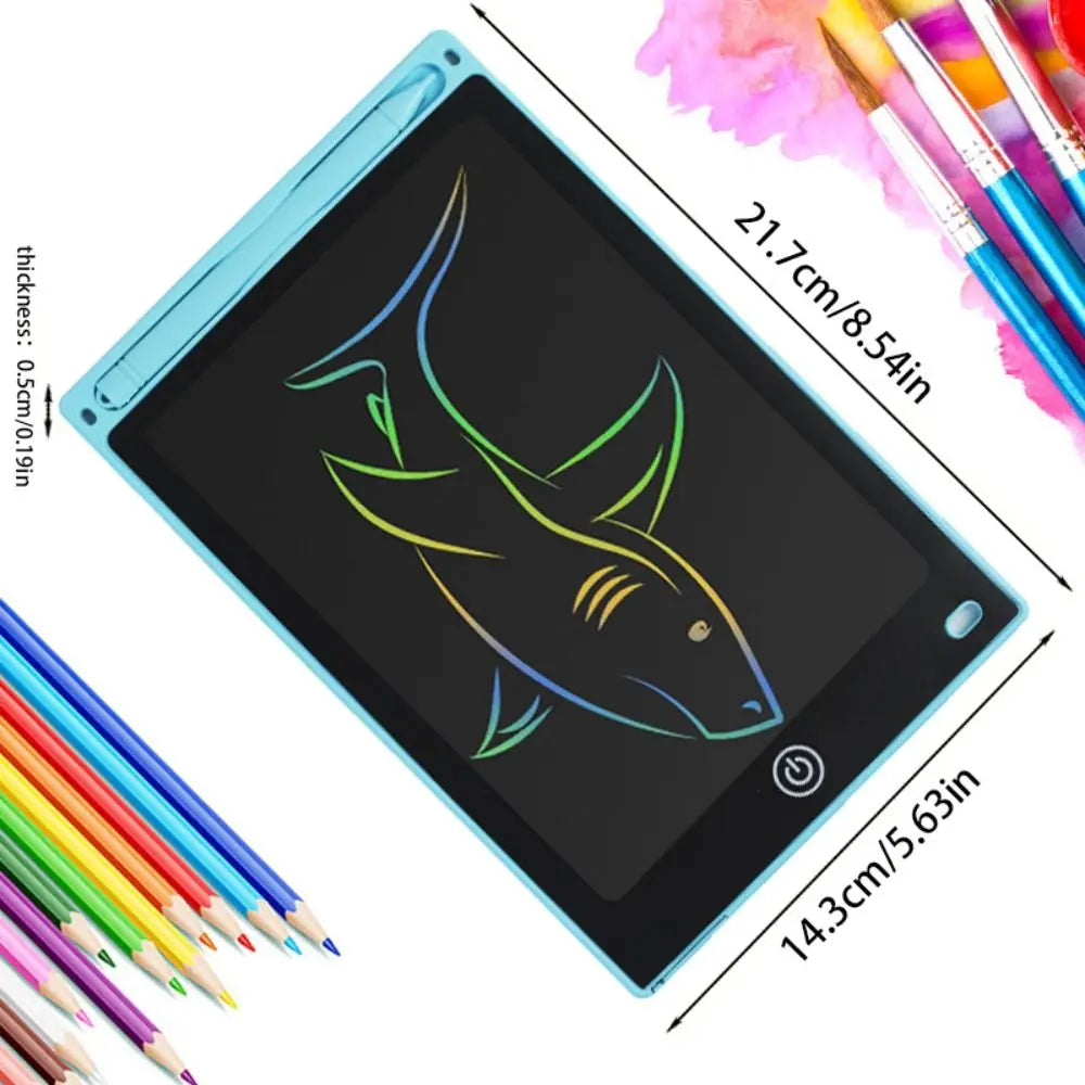 Tablette de dessin LCD Portable et réutilisable de 8.5 pouces, planche à gribouiller, écran coloré avec batterie, tablette d'écriture LCD, jouets pour tout-petits