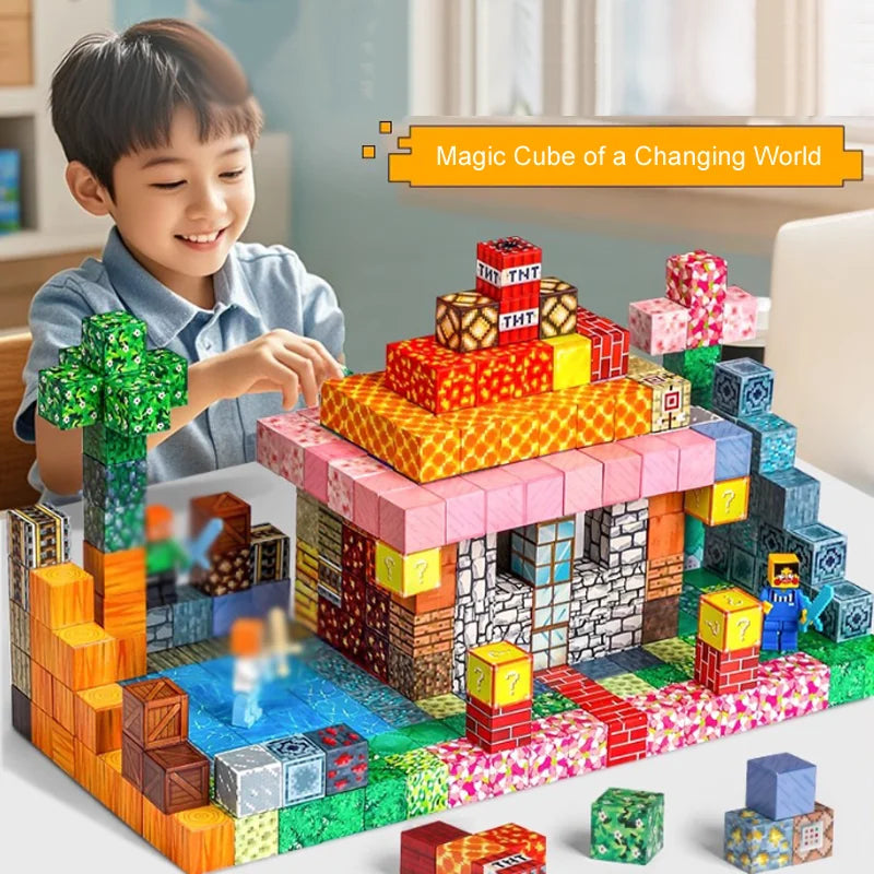 50-400 pièces Mine bloc de construction magnétique monde aimant Cube ensemble pour garçons filles enfant bricolage modèle enfants jouet sensoriel cadeau de noël
