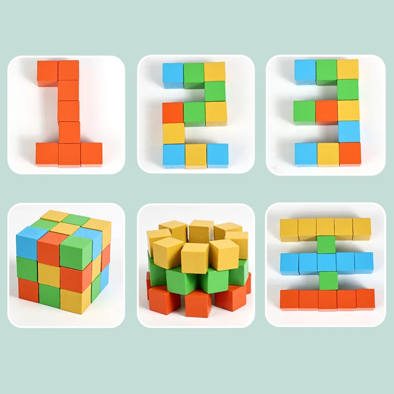 Jeu de construction en bois pour deux joueurs, entraînement à la concentration et à la logique, jeu de société interactif, puzzle spatial tridimensionnel