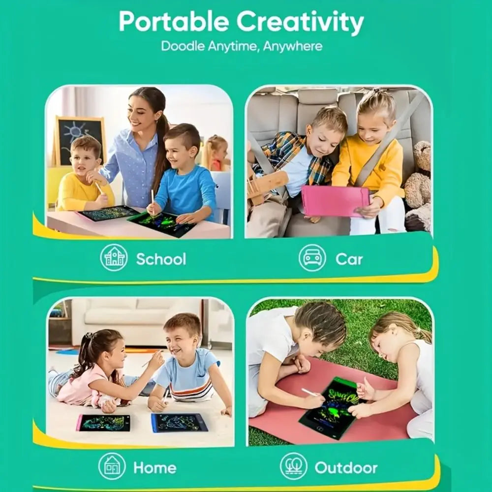 Tablette de dessin LCD Portable et réutilisable de 8.5 pouces, planche à gribouiller, écran coloré avec batterie, tablette d'écriture LCD, jouets pour tout-petits