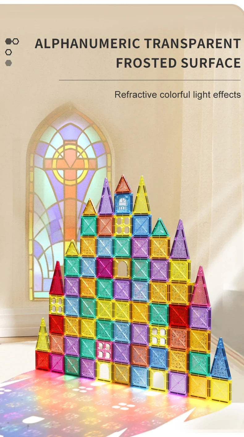 Carreaux magnétiques pour enfants âgés de 3 à 5 à 4 à 8 ans, jouets magnétiques pour 3 4 5 6 7 8 ans et plus, garçons et filles, blocs de construction magnétiques préscolaires