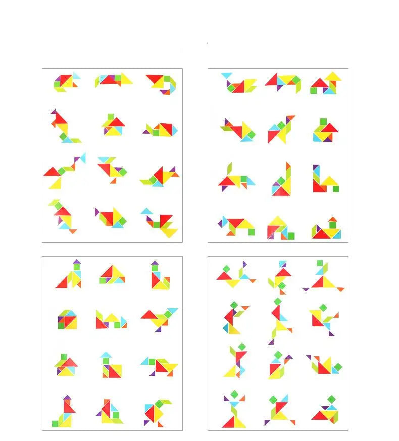 Puzzle en bois Tangram magnétique, livre, jouets éducatifs pour enfants, bébé enfant, Portable, apprentissage de l'intelligence Montessori
