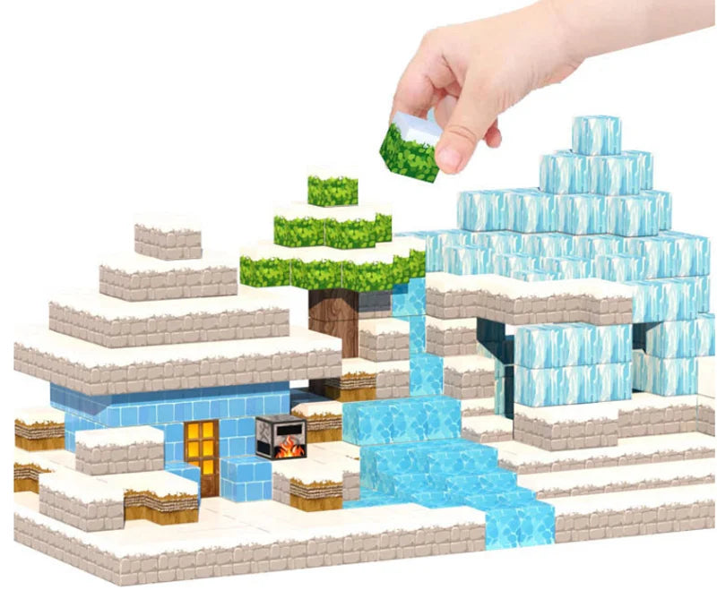 50-400 pièces Mine bloc de construction magnétique monde aimant Cube ensemble pour garçons filles enfant bricolage modèle enfants jouet sensoriel cadeau de noël