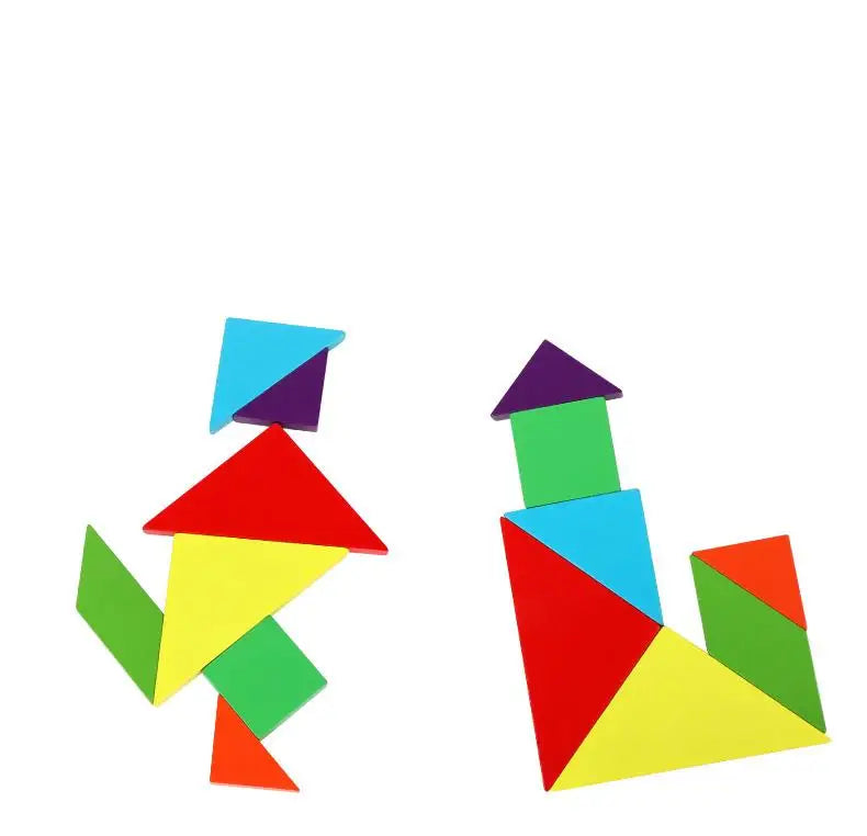 Puzzle en bois Tangram magnétique, livre, jouets éducatifs pour enfants, bébé enfant, Portable, apprentissage de l'intelligence Montessori