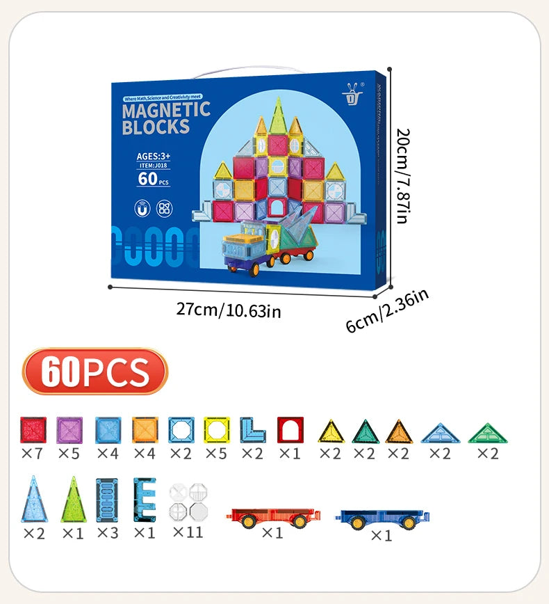 Carreaux magnétiques pour enfants âgés de 3 à 5 à 4 à 8 ans, jouets magnétiques pour 3 4 5 6 7 8 ans et plus, garçons et filles, blocs de construction magnétiques préscolaires
