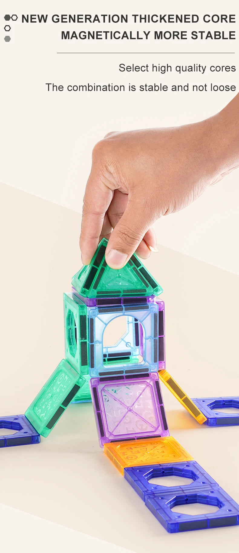Carreaux magnétiques pour enfants âgés de 3 à 5 à 4 à 8 ans, jouets magnétiques pour 3 4 5 6 7 8 ans et plus, garçons et filles, blocs de construction magnétiques préscolaires