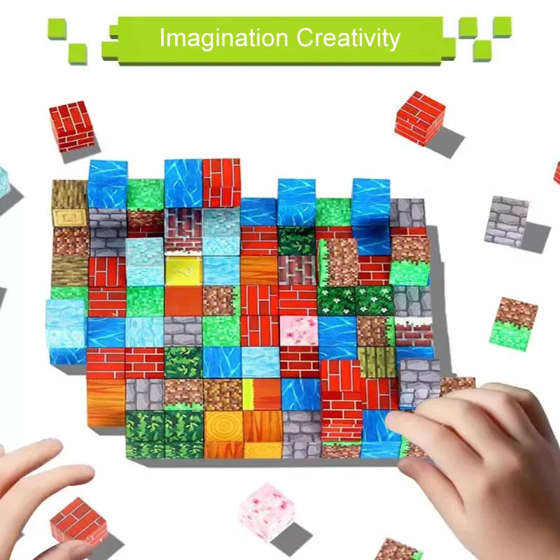 50-400 pièces Mine bloc de construction magnétique monde aimant Cube ensemble pour garçons filles enfant bricolage modèle enfants jouet sensoriel cadeau de noël