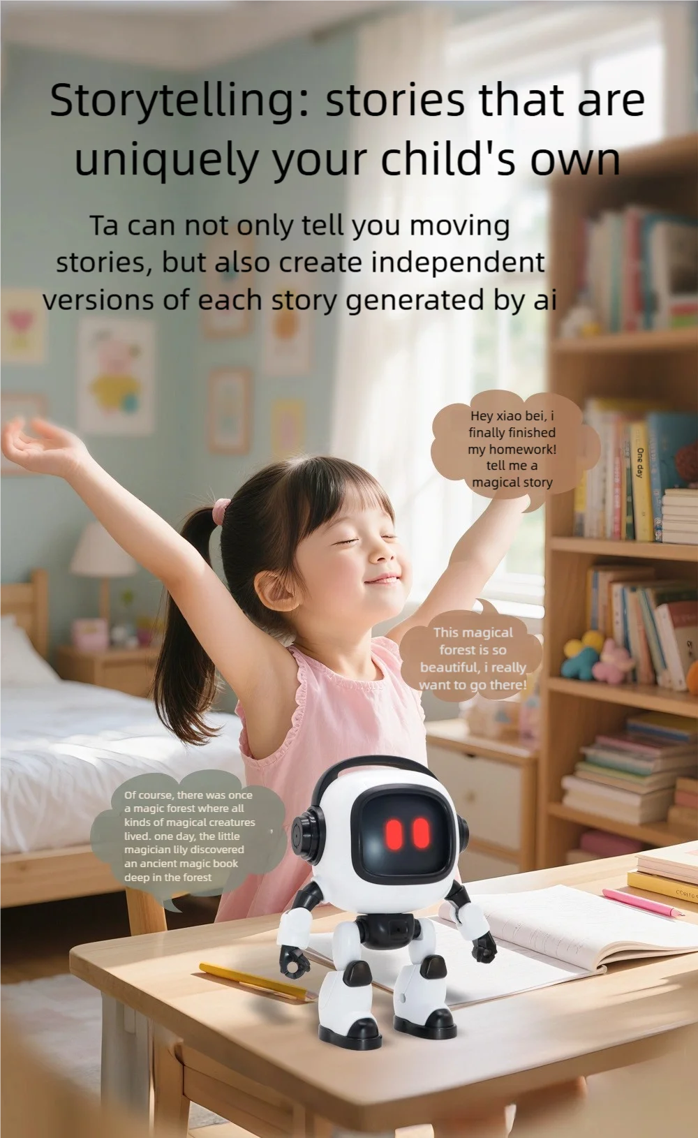 Robots AI-jouets éducatifs interactifs intelligents pour enfants et adultes, robots d'apprentissage à commande vocale avec éclairage et