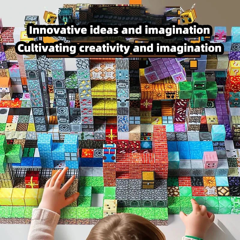 Blocs de construction magnétiques, coffret de rangement de jouets, jouets d'assemblage DIY pour enfants, blocs de construction pour jouer avec des tables