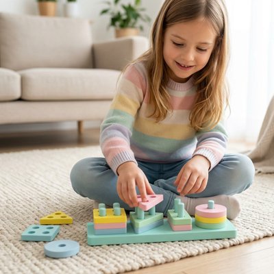 Enfant jouant avec un jeu éducatif PETIGENIE